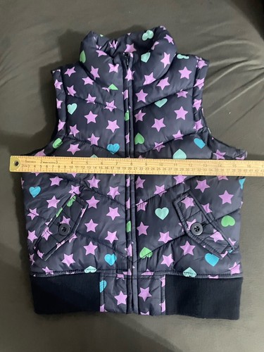 Gap Girls Puffer Quilted Vest Star Heart Print Navy Blue Size Large (10)#4 - Picture 11 of 15