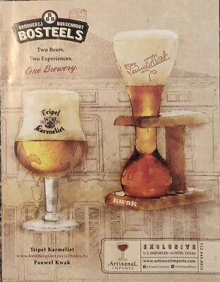 2013 Bosteels Brewery PRINT AD Belgian Tripel Karmeleit Pauwel Kwak Austin Texas