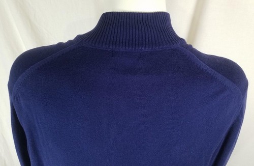 Alfani Mens Sweater 1/4 Zip Mock Neck Pullover Navy Blue Gray Stripe Shirt XL - Picture 5 of 10