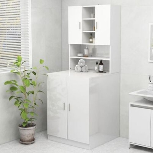 Washing Machine Cabinet Display Bathroom Storage Cupboard Engineered Wood Vidaxl - Picture 23 of 36