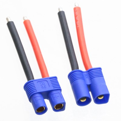 1pair EC3 Male Female DIY Tinned End 2'' 14AWG Silicone Wire RC Airsoft Battery