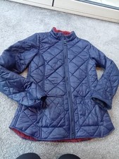 Barbour Beacon Womens Uk 10 Navy Blue Quilted Jacket Coat Fab!!