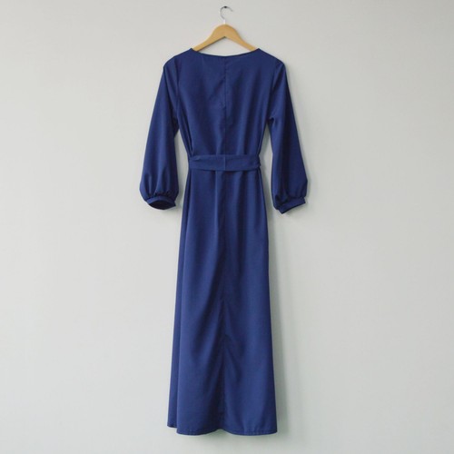 Summer Round Neck Long Dress Bohemian Retro Lantern Sleeve Casual Party Dress - Picture 13 of 29