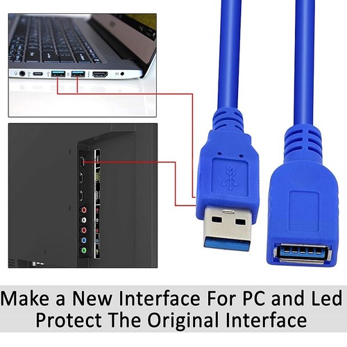 Cable de datos SuperSpeed USB 3.0 macho a hembra cable de extensión para cámara portátil PC - Imagen 4 de 12