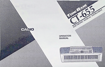 Casio CT-655 Casiotone Tone Bank Keyboard User's Owner's Manual