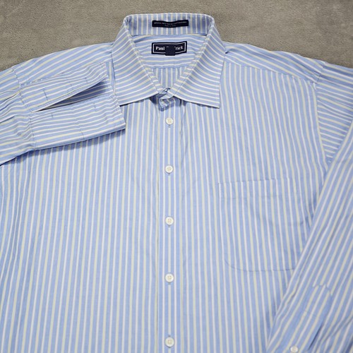 Paul Fredrick Shirt Mens 17 1/2 36 Trim Fit Imperial 100'S Two Ply Cotton Dobby - Picture 2 of 11