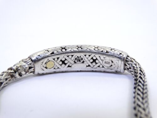 Salvaged JH John Hardy OVAL ID STATION 18K Gold DOT & Sterling Silver Bracelet 8 - Picture 4 of 9