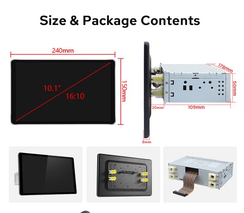 10.1" Zoll Autoradio Single 1DIN mit Qualcomm 8kern 4+64GB WiFi Bluetooth USB FM - Bild 16 von 17