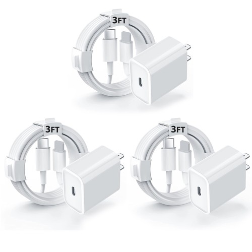 Paquete de 3 cargadores rápidos OEM USB-C para iPhone 14 13 12 11 Pro Max XS XR tipo C cable - Imagen 10 de 16