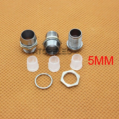 10-200 pz Supporto LED metallo rame cromato 3 mm/5 mm con montaggio pannello lunetta dado - Foto 3 di 3