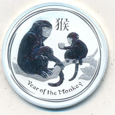 Lot of 5-2016 Australian 1//2 oz Silver Year Of The Monkey .999 Fine BU
