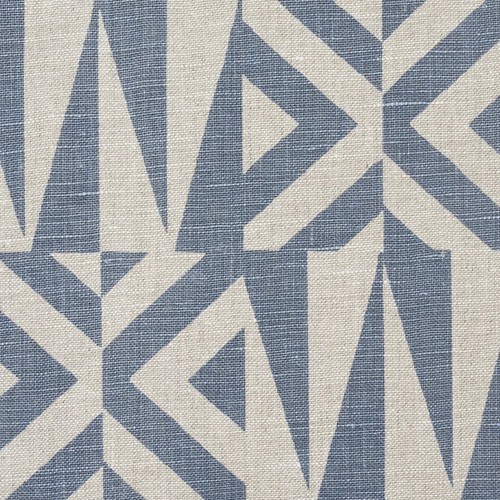 Tela con estampado de lino geométrico offset Schumacher - Amero / azul pizarra 5 yardas 181641 - Imagen 2 de 3