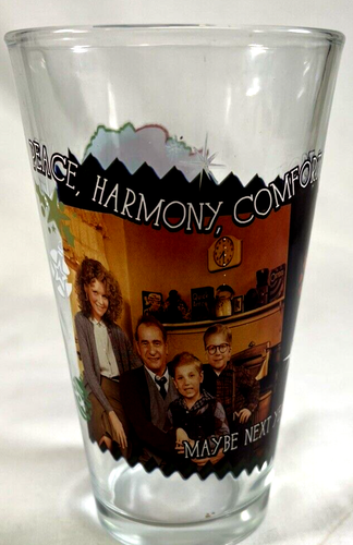 VTG Glass Highball A Christmas Story "Peace, Harmony, Comfort & Joy..." 6" 8 FO - Picture 1 of 6