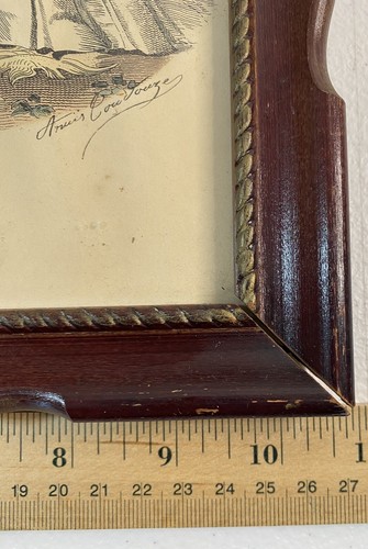 Impresiones de moda francesas con marco de madera vintage de La Mode Illustree para damas c. 1860-1869 - Imagen 11 de 12