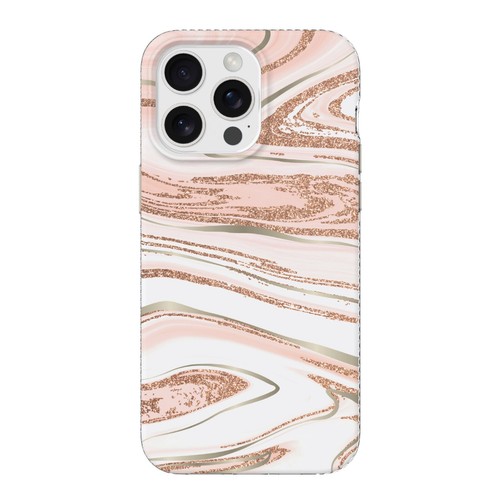 onn. Phone Case for iPhone 15 Pro Max - Pink Gold Marble - Photo 2 sur 6
