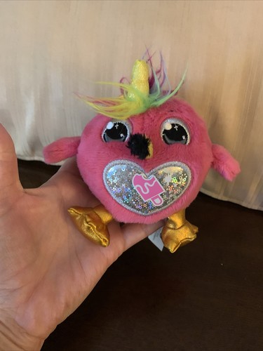 Peluche Unicornio Flamenco Rosa 5" Alas Piruleta Corazón Vientre Redondo Zuru Squish - Imagen 7 de 7