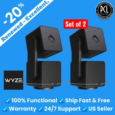 ✅ Wyze Cam Pan v3 Indoor/Outdoor Wifi 1080p Pan/Tilt/Zoom Camera Black・2-Pack ✅