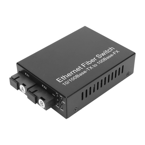 UK Plug Ethernet Media Converter 100Mbps SC Single Fiber Singlemode RJ45 Por NEW - Afbeelding 3 van 12