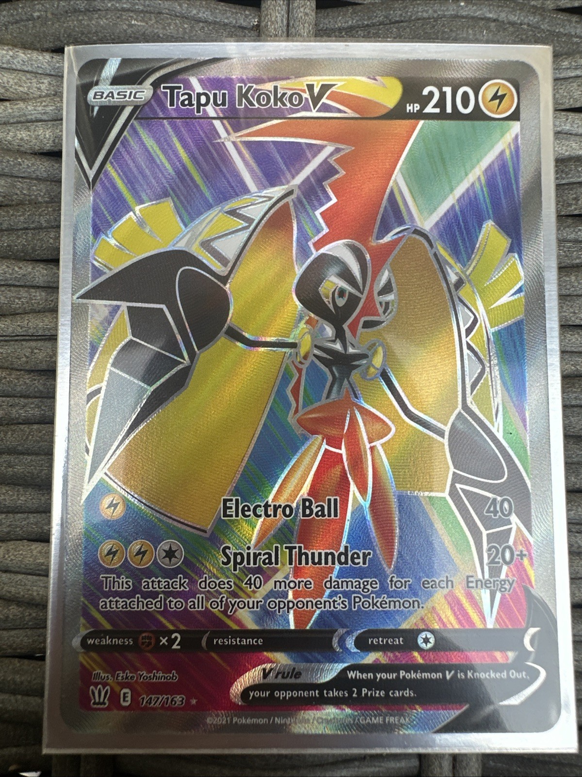 Tapu Koko V 147/163 Battle Styles Full Art Ultra Rare Pokemon TCG Card NM