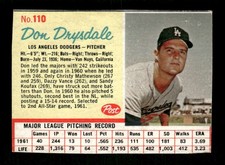 1962 Post  110 Don Drysdale GVG  long sleeve visible BXCP57