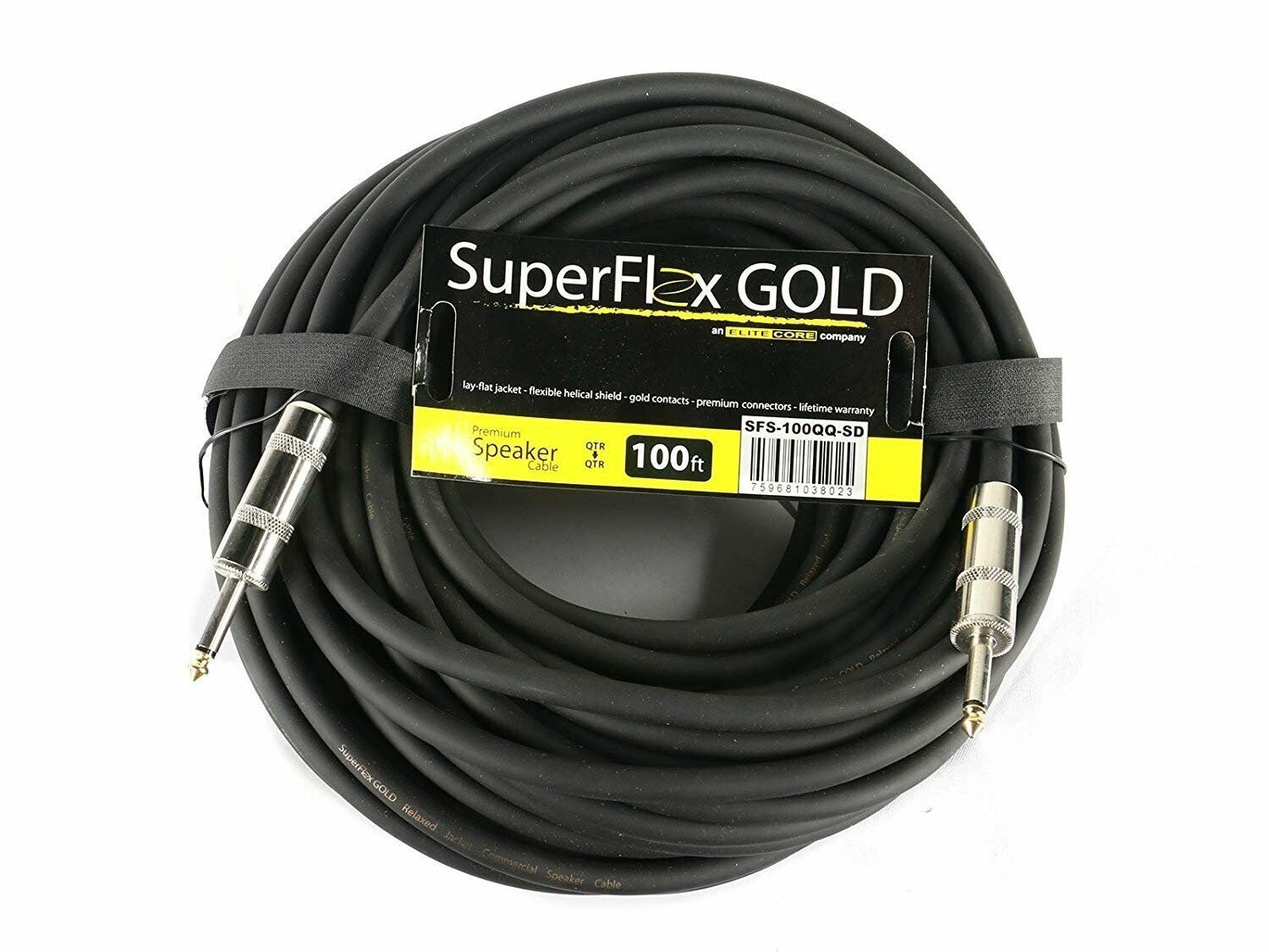 Акустический кабель SuperFlex GOLD SFS-100QQ-SD 14 калибра от 1/4 до 1/4 дюйма 100