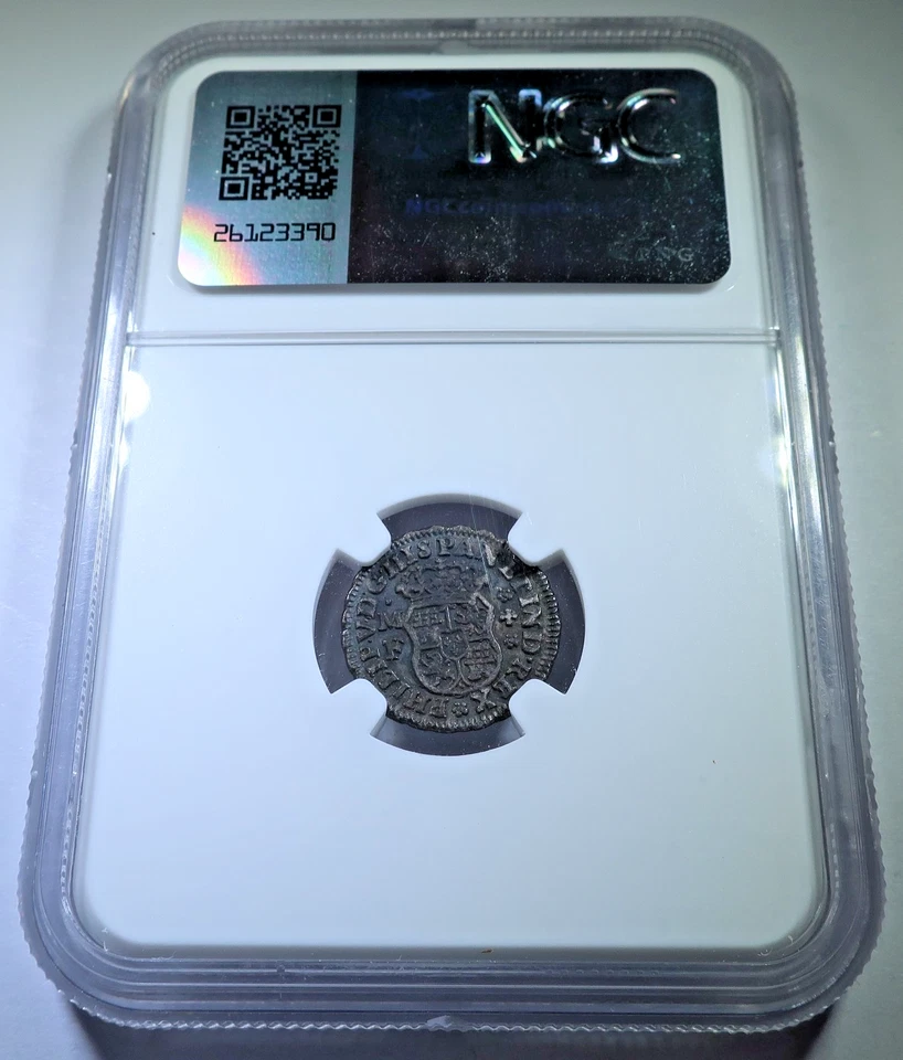 NGC XF 1735 Spanish Mexico Silver 1/2 Reales Genuine 1700's Pirate Treasure Coin - Image 2 of 2