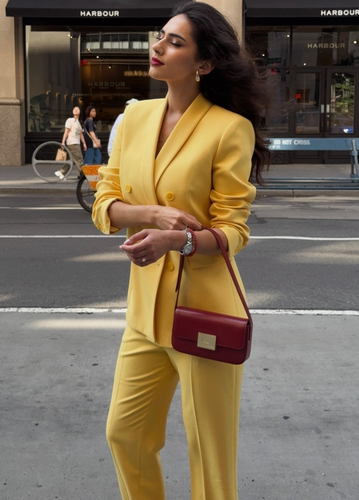 Zara ZW Collection Double-Breasted Tuxedo Blazer Yellow Size S M L 2665/797 New - Picture 16 of 24