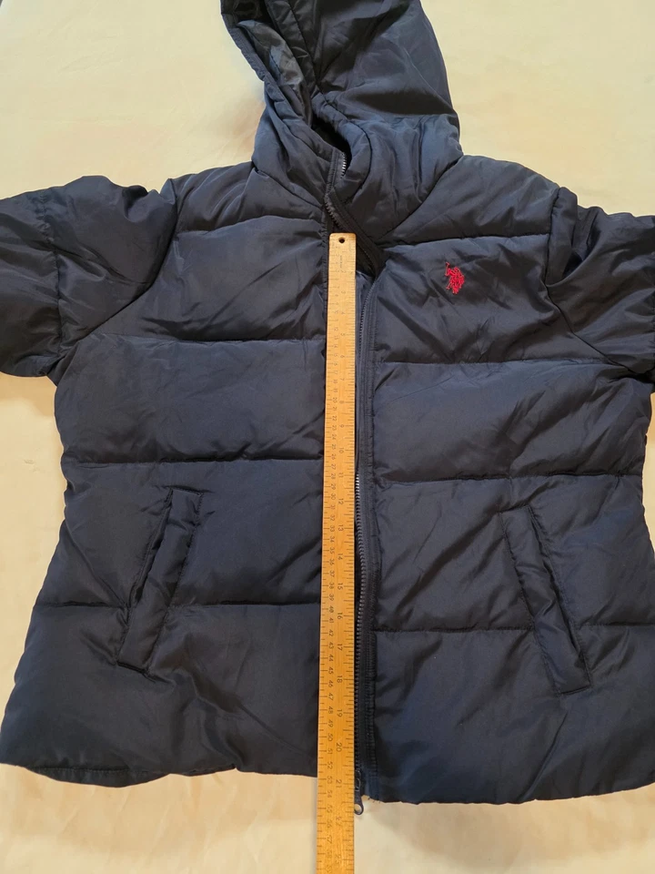 U.S. Polo Assn Puffer Jacket Coat w/ Hoodie Blue Men’s Size XL - Image 3 of 4
