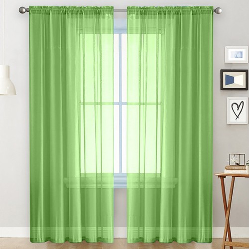 Tulle Mesh Sheer Curtain Shutter Screening Yarn Voile Room Door Valance Drape - Picture 3 of 7