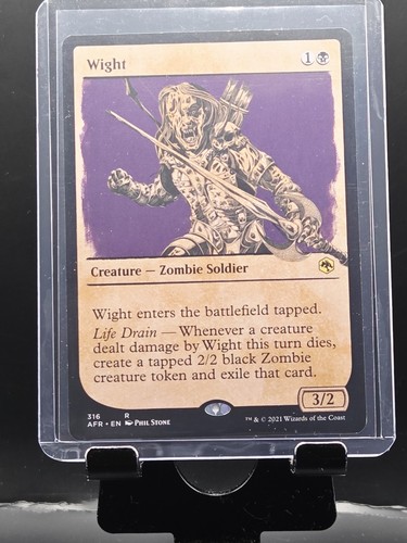 Magic the Gathering MTG Wight (316) Adventures in the Forgotten Realms   NM - Picture 3 of 4