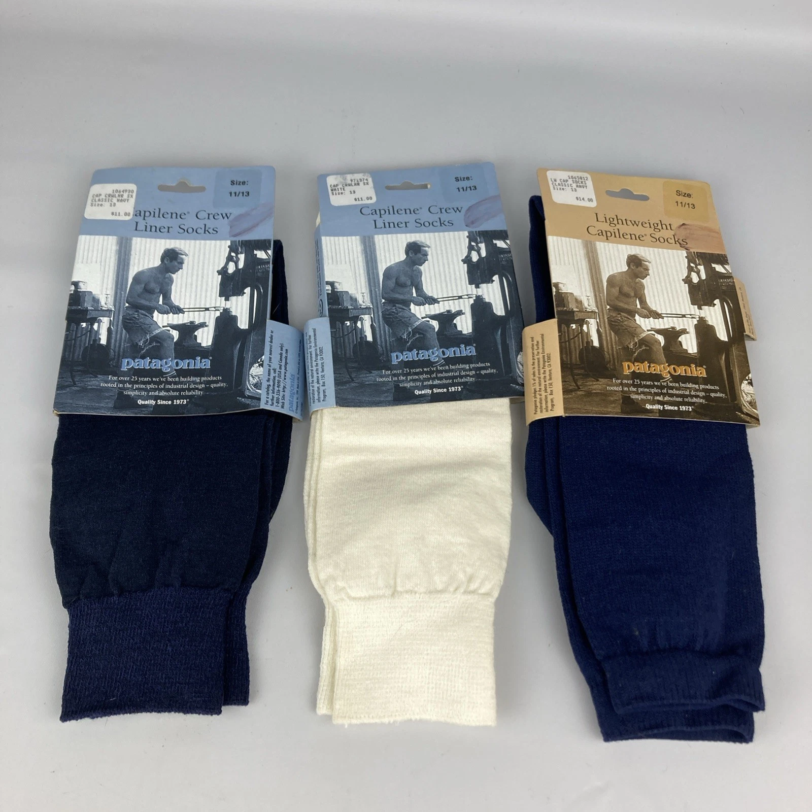 Lot Of 3 Patagonia Capilene Socks Size 11/13