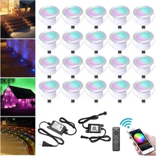 10-50PCS 31mm Smart WIFI LED Deck/decking Lights Multicolour RGBW Kitchen Plinth