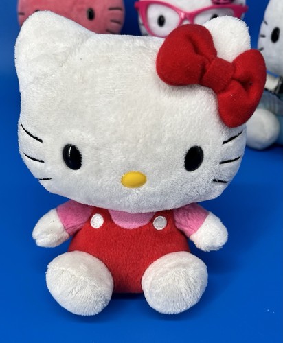 Hello Kitty TY Beanie Baby Plüsch 6 Zoll Menge 5 zwei fehlende TY Herzanhänger - Bild 4 von 10