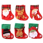 6pcs Christmas Small Stockings Xmas Tree Fireplace Wall Door Hanging