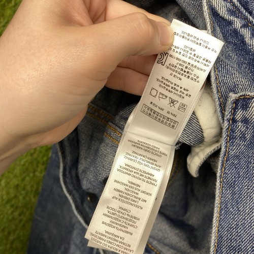 Chaqueta vaquera Polo Ralph Lauren para hombre mediana azul denim camionero bandera parche vintage - Imagen 14 de 16