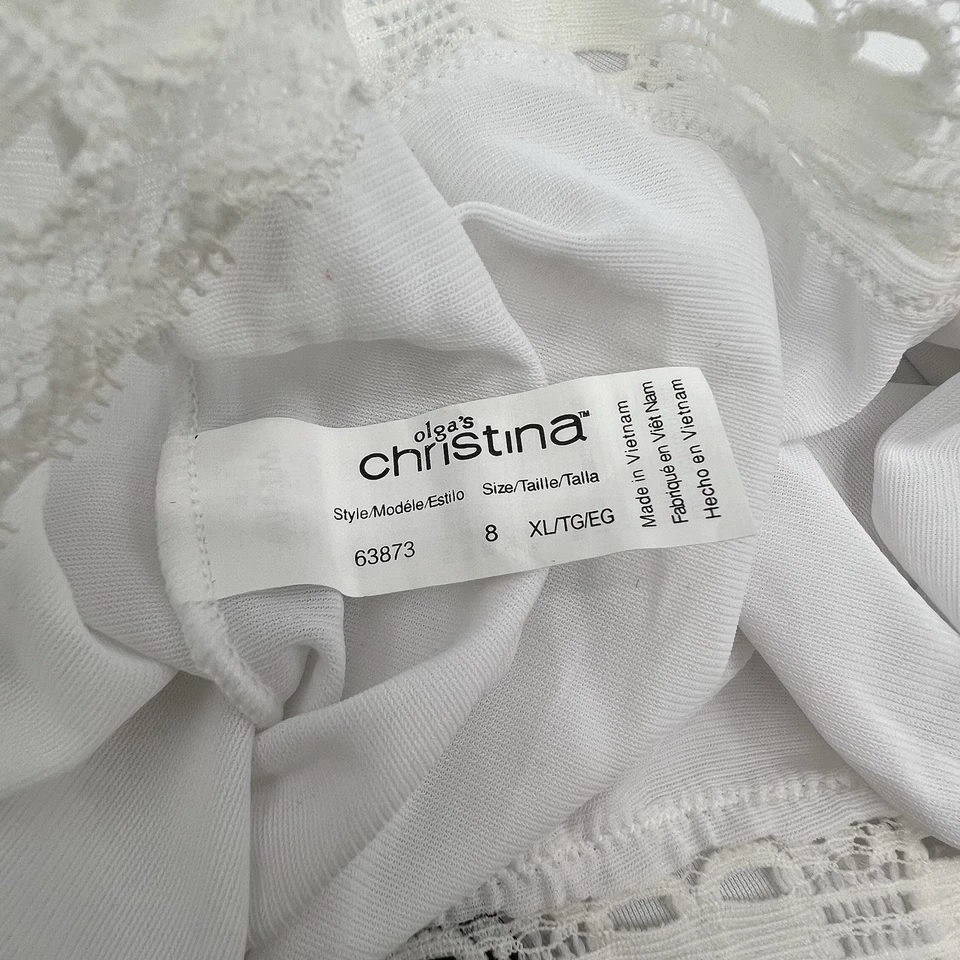 Bragas de nailon blancas Olgas Christina vintage XL 8 abrazo secreto Foto 3 de 4