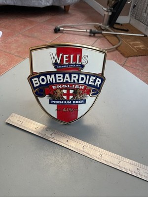 VINTAGE BIERPUMPE CLIP WERBUNG BRUNNEN BOMBARDIER ENGLISH ALE MAN CAVE