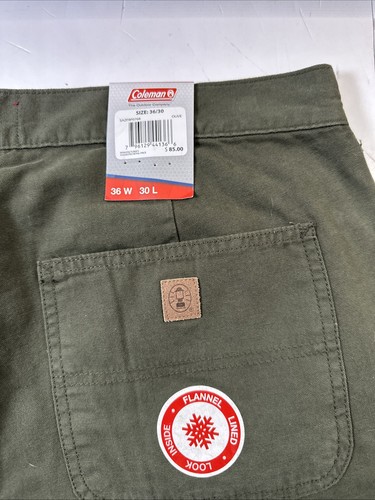 NWT Coleman Men's Fleece Lined Pant Phantom Olive Green 36X30 #542 - Picture 3 of 22