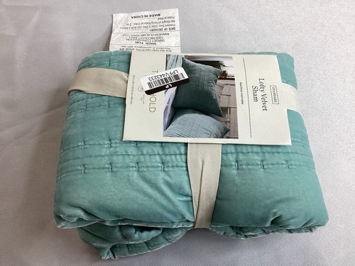 Threshold Lofty Velvet Light Teal Blue Standard Pillow Sham New - Picture 2 of 5