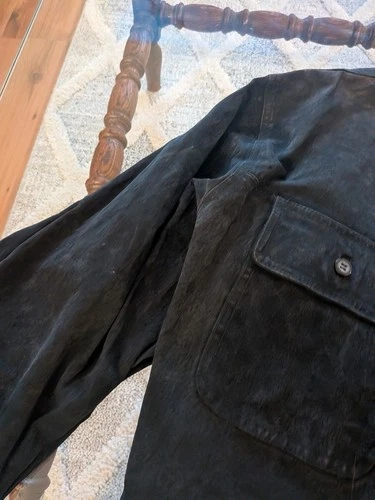 Vintage KS Leather Jacket Mens Large Cowboy Western Grunge Button Up Clean! image 6
