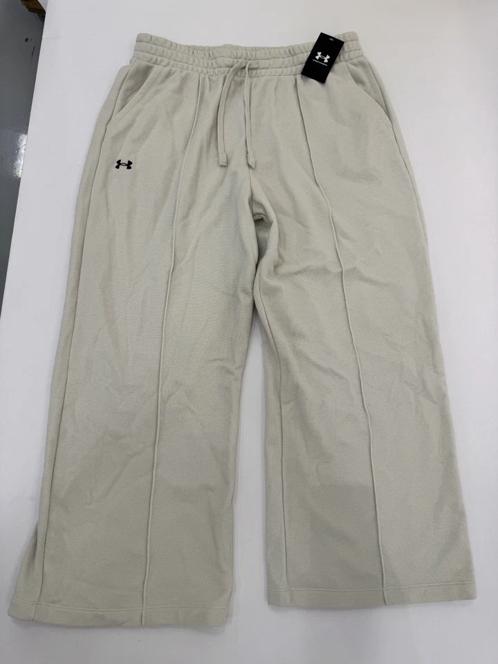 Pantalones deportivos Under Armour Rival de lana texturizados para mujer pierna ancha tiro medio talla XL NUEVOS CON ETIQUETAS Foto 3 de 4