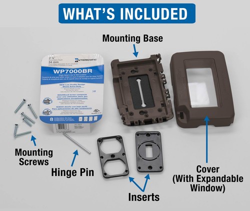 WP7000BR Low-Profile Extra-Duty Weatherproof 1-Gang Cover, Bronze - Expandabl... - Picture 6 of 6