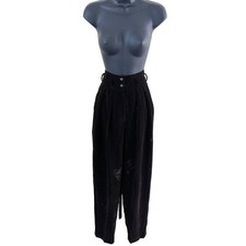Vintage 90s Calvin Klein Chocolate Brown Velvet Pleated Pants Women's Size 4