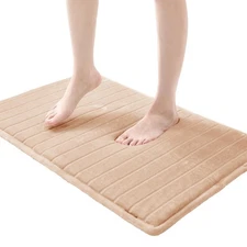 Memory Foam Bath Mat - Ultra Soft Non-Slip Bath Rug, Super Water Absorbent Ba...