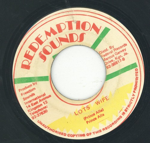 " LOTS WIFE." prince alla. REDEMPTION SOUNDS 7in 1979.