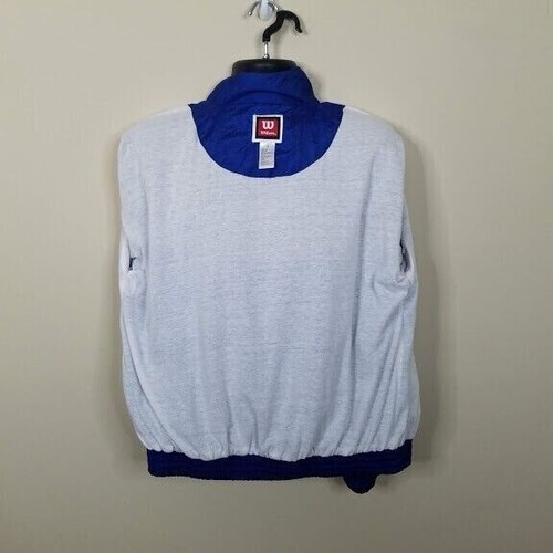 Wilson Windbreaker Jacket Size Medium Color Block Blue Gray Full Front Zipper - Picture 4 of 7
