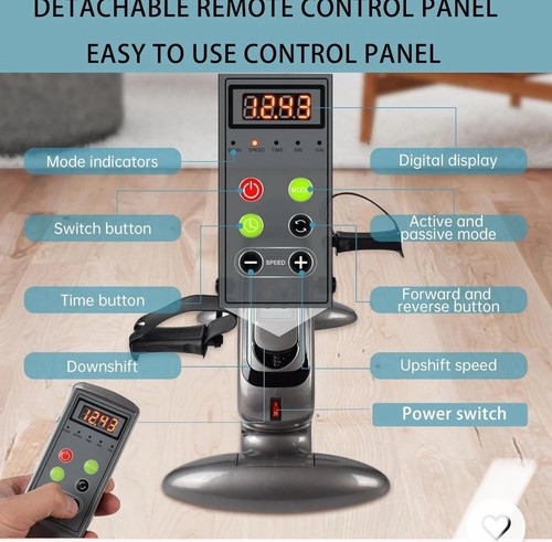 Ejercitador de Pedal Motorizado, Ejercitador de Pedal Eléctrico para Brazo y Pierna Bajo Impacto E - Imagen 3 de 7