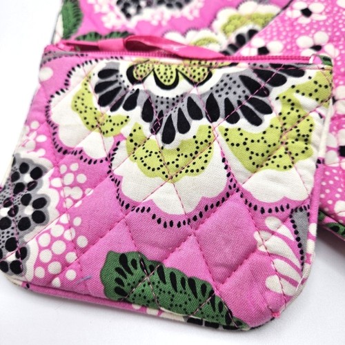 Vera Bradley Priscilla Rosa Blumen Dreiteiliges Kosmetik Kulturbeutel Reisetasche Set - Bild 3 von 6