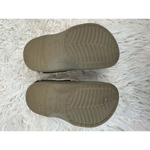 Crocs Kinder Mammut gefütterte Clogs beige Mädchen Jungen Gr. 10 11 Kunstfellfutter - Bild 5 von 6