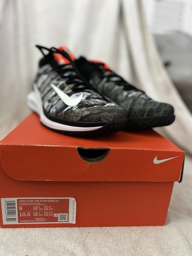 Nike Court Air Zoom Zero HC Photo Dust White Black AA801-010 Tennis Shoes Size 9 - Picture 2 of 5
